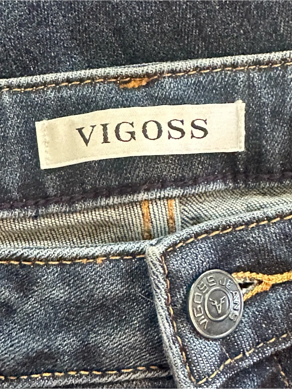 VIGOSS Women's Dark Wash Blue Denim Skinny Slim Jeans Distressed Stretch 32
